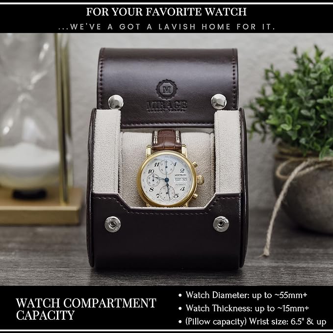 Brown/Ivory - 1 Watch Travel Case - Image 3
