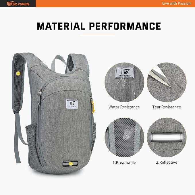 SKYSPER Small Daypack 10L Hiking Backpack Packable Lightweight Travel Day Pack - Image 4