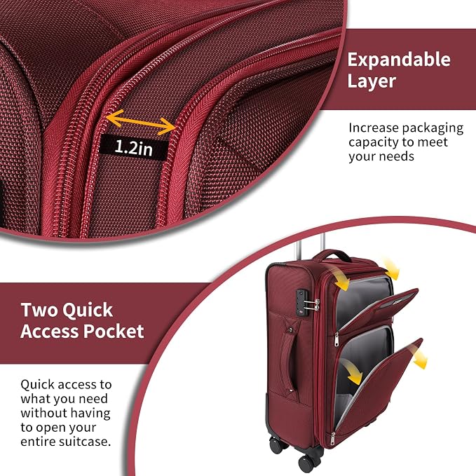 3-Piece Softside Expandable Luggage Set - Image 3