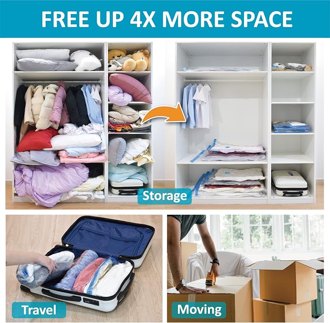 10 Pack Vacuum Storage Bags, Space Saver Bags Compression Storage Bags - Image 3