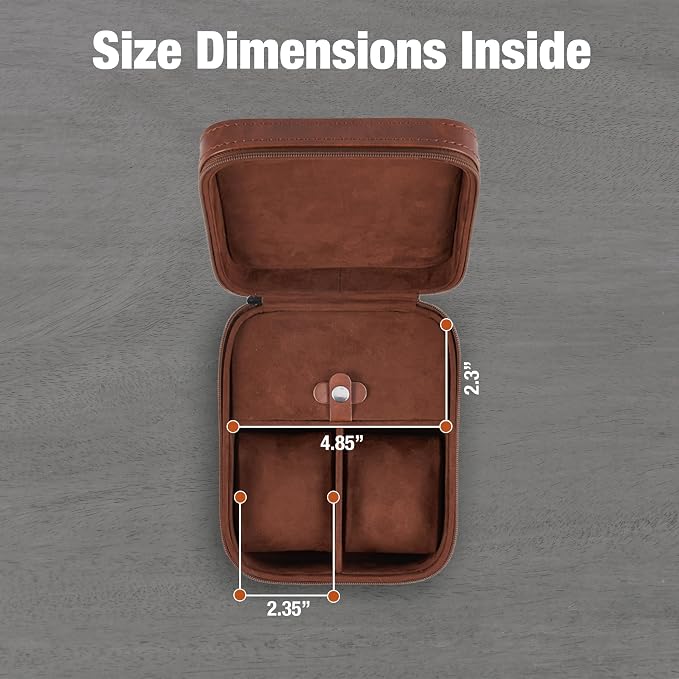 Awesometik Luxury Travel PU Leather Watch Case. Watch Storage Organizer. Watch - Image 5