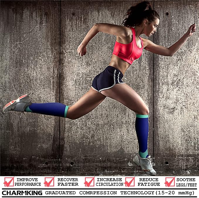 CHARMKING Compression Socks for Women & Men Circulation 15-20 mmHg is Best - Image 2