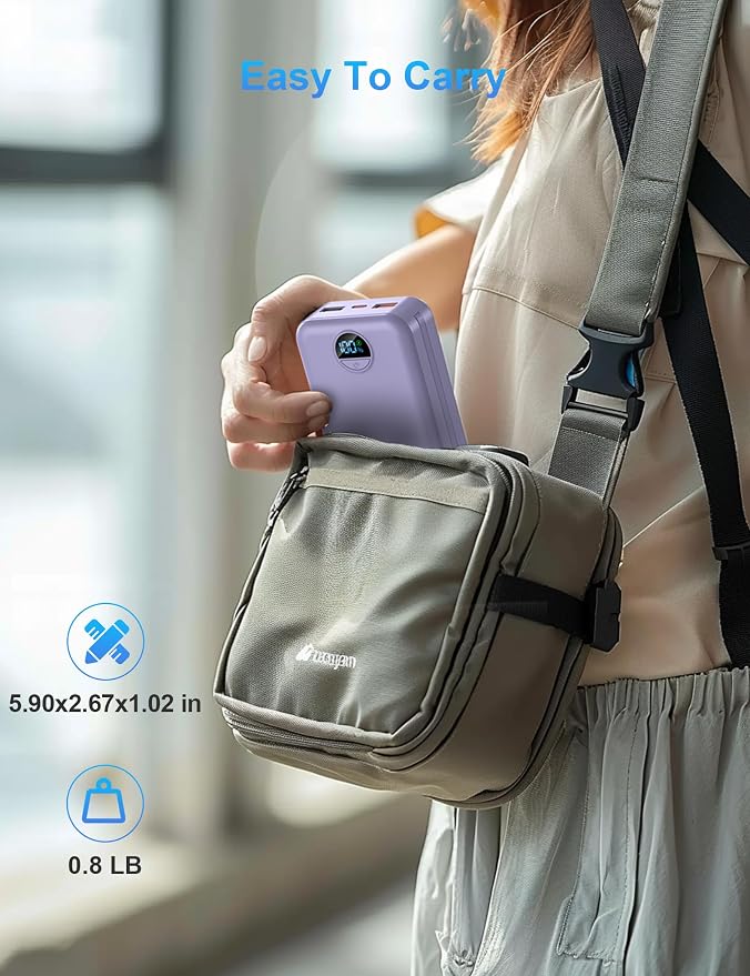 Portable Charger with Wall Plug, 20000mAh USB C Power Bank Fast Charging - Image 8