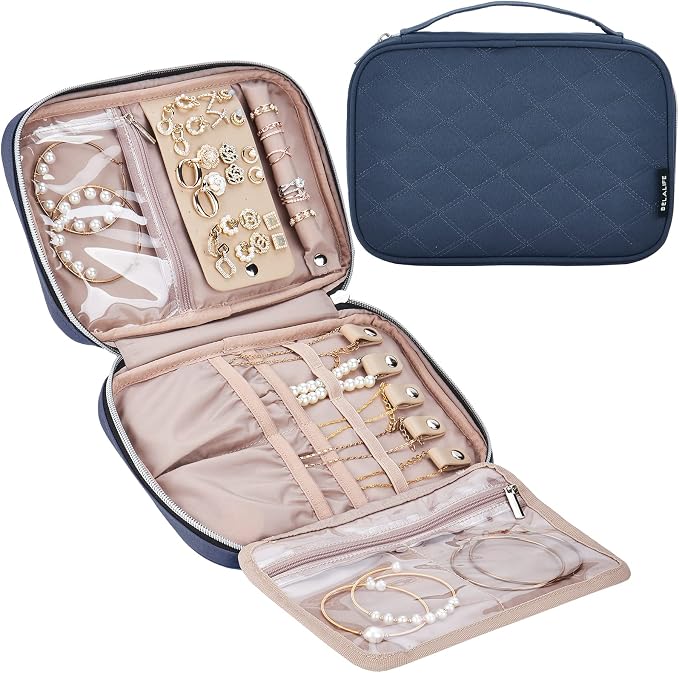BELALIFE Travel Jewelry Organizer, Portable Jewelry Storage Case by BELALIFE