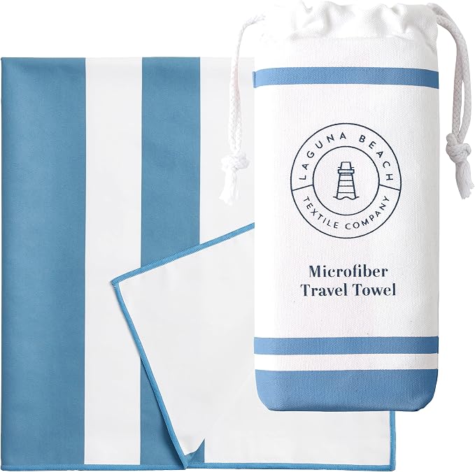 Bright Blue Microfiber Beach Towel by Laguna Beach Textile Co by LagunaBeachTextileCompany