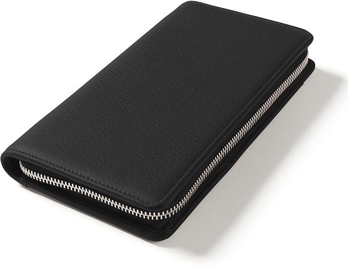 Leatherology RFID Black Onyx Travel Zip Organizer Wallet, Passport Holder - Image 3