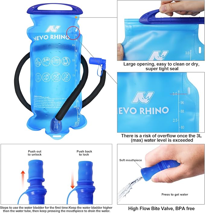 Hydration Backpack 3L Water Bladder, Hiking Water Backpack - Image 6