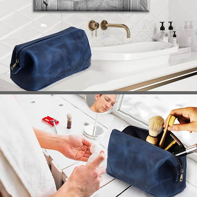 HLC Leather Toiletry Bag for Men - Image 4