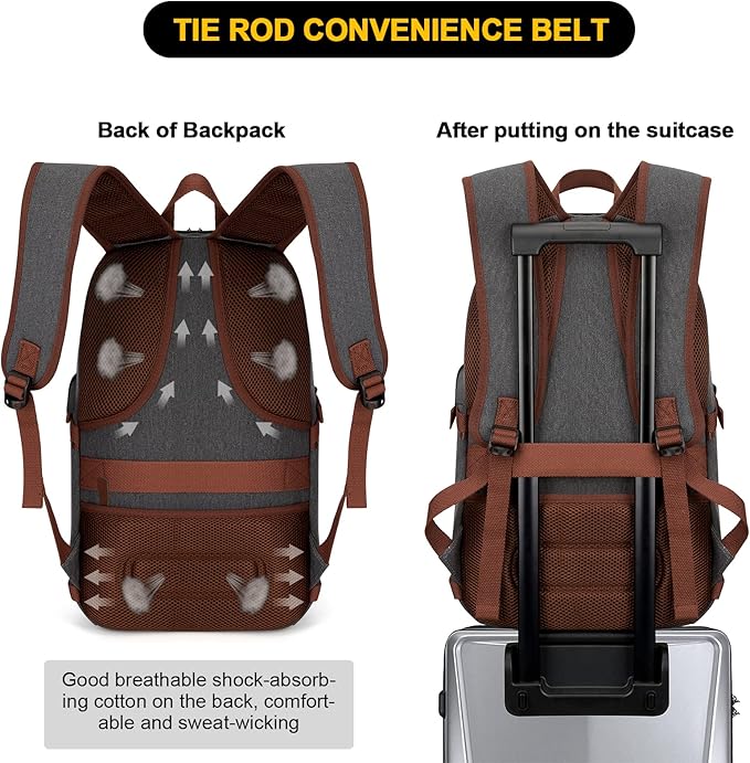 Canvas Laptop Backpack-Anti Theft Bag - Image 5