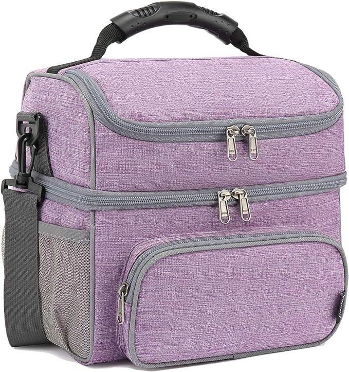 FlowFly Double Layer Cooler Insulated Lunch Bag Adult Lunch Box Large Tote Bag by FlowFly