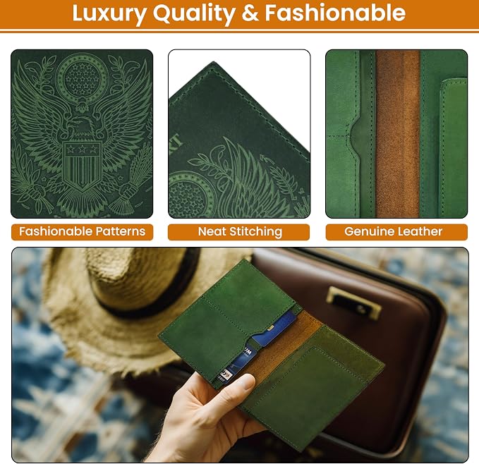 LEATHER VILLAGE Leather Passport Holder Cover – Travel Wallet - Image 5