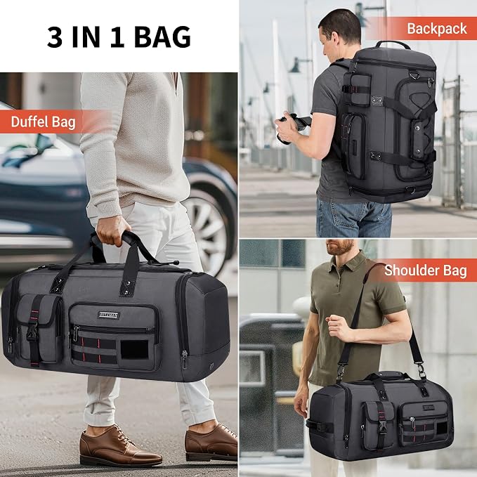 WITZMAN Travel Duffel Bags for Men Large Carry On Weekender Overnight Bag 3 in - Image 2
