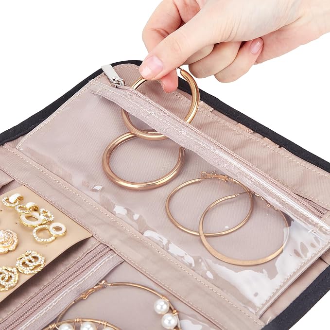 BELALIFE Travel Jewelry Case Organizer, Medium Foldable Storage Roll - Image 5