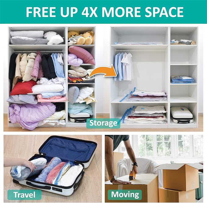 16 Pack Vacuum Storage Bags, Space Saver Bags Compression Storage Bags - Image 3