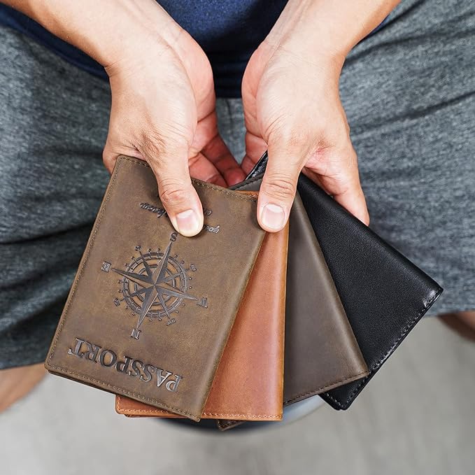 Polare Luxury RFID Blocking Leather Passport Holder Travel Wallet - Image 3