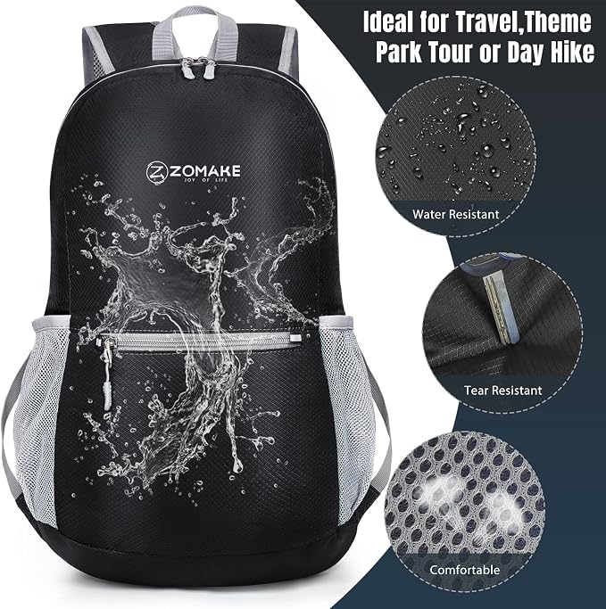 ZOMAKE Ultra Lightweight Hiking Backpack 20L, Packable Small Backpacks Water - Image 4