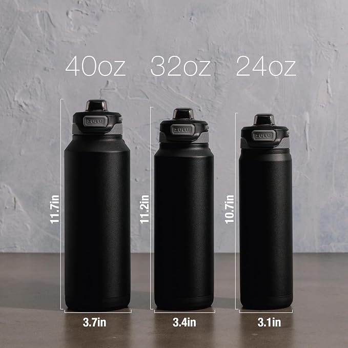ZULU Powerfill Pro 40oz Stainless Steel Water Bottle - Image 6