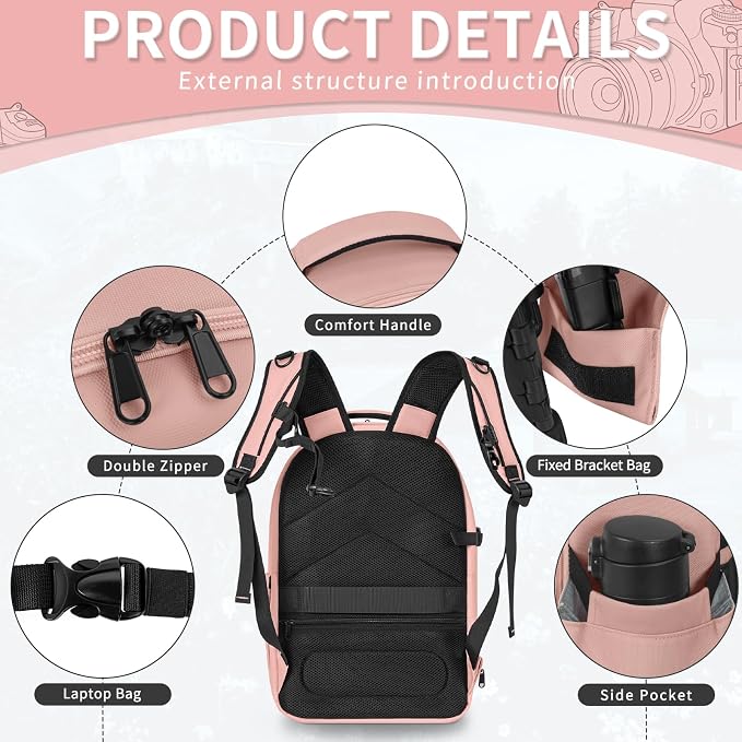 TORIBIO Camera Backpack, Hardshell DSLR Photography Camera Bag, Waterproof Hard - Image 7