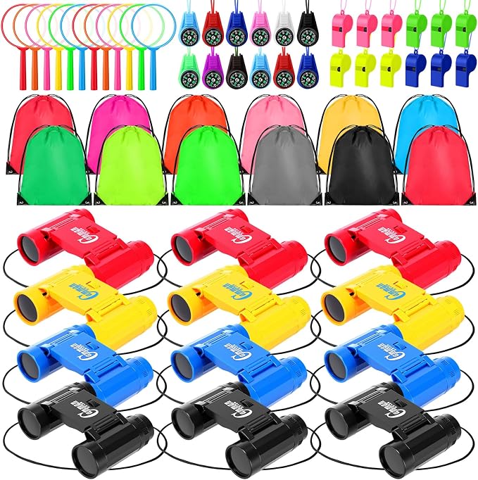 12 Set Binocular Compass Magnifying Glass Set Christmas Birthday Gift Small by Foilswirl