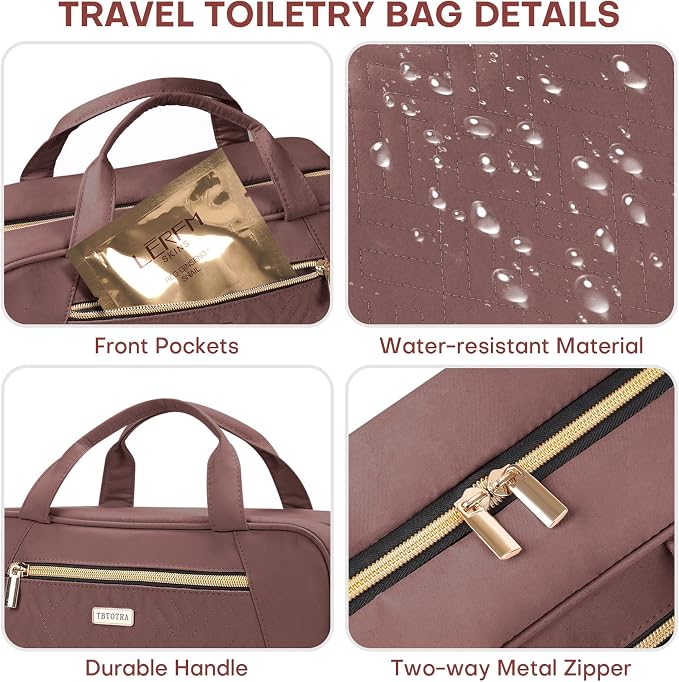 Hanging Toiletry Bag for Women Travel, 2 Sizes Large & Small Waterproof - Image 6