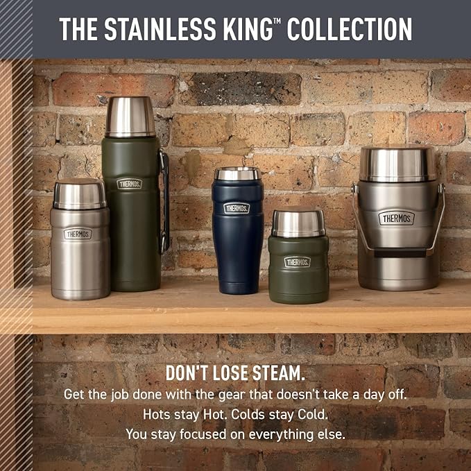 THERMOS Stainless King Vacuum-Insulated Travel Tumbler, 16 Ounce, Midnight Blue - Image 6