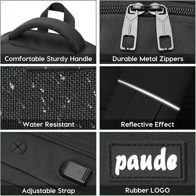 Paude Laptop Backpack, 17.3 Inch School Backpack Large Bookbag - Image 4