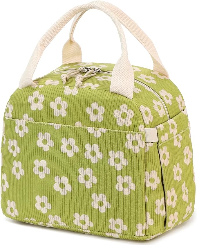 Bluboon Lunch Bag for Women Men Cute Corduroy Lunch Tote Bags Reusable by BLUBOON