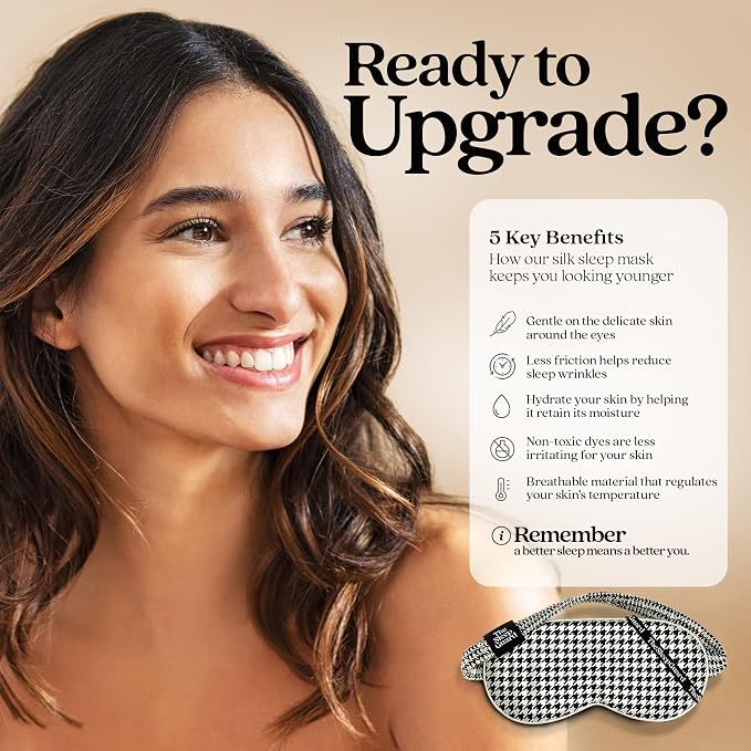 Pure Silk Sleep Mask Light Blocking Travel Essentials. Eye Masks - Image 4