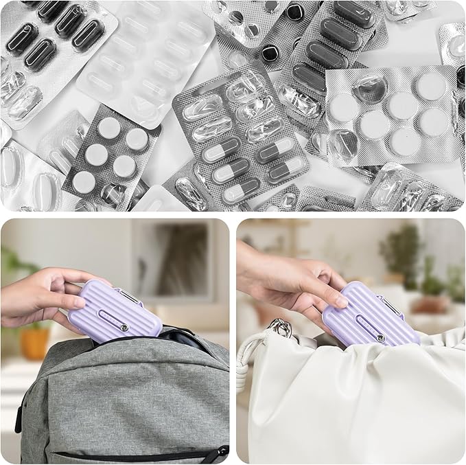 Travel Pill Organizer Box with Medicine Labels, Daily Medication Organizer - Image 6