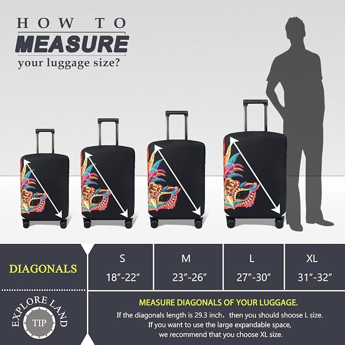 Explore Land Travel Luggage Cover Suitcase Protector Fits 23-26 Inch Case - Image 5