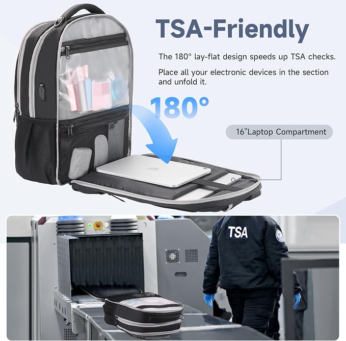 Multipocket TSA Black Travel Laptop Backpack - Image 4
