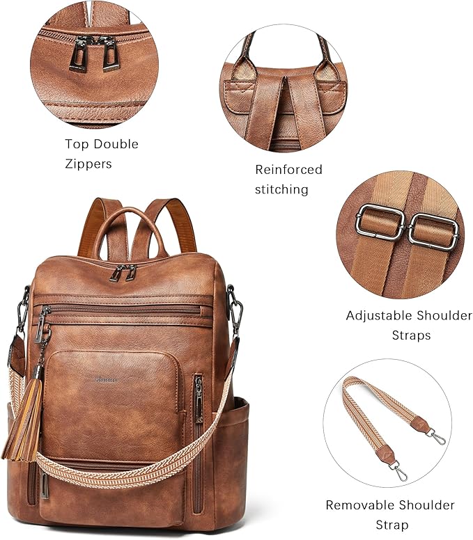 Shrrie Vegan Leather Laptop Backpack - Image 6