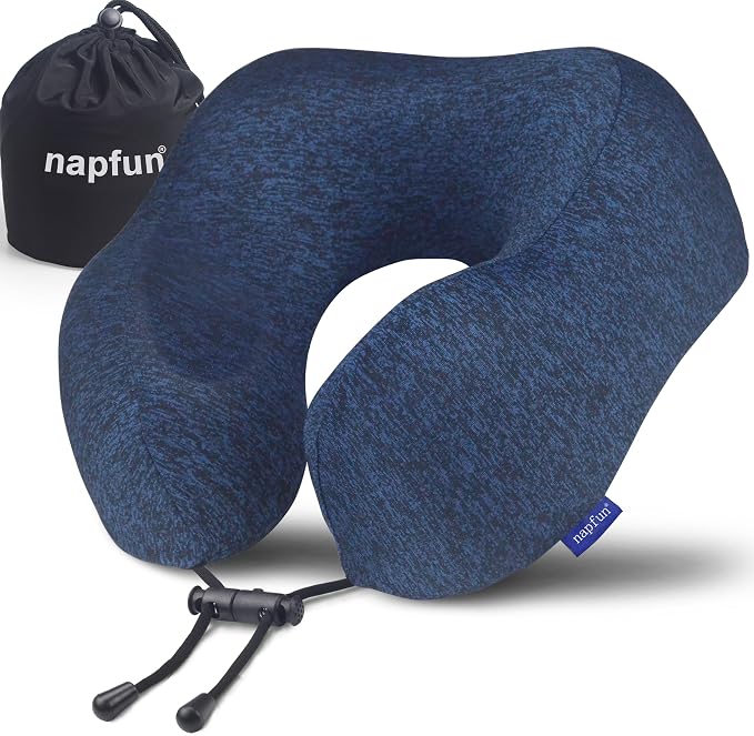 napfun Neck Pillow for Traveling, Upgraded Travel Neck Pillow for Airplane 100% by NAPFUN