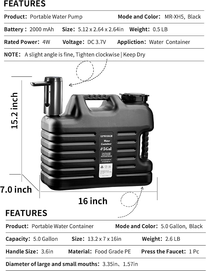 Portable 5 Gallon Water Jug - Image 2