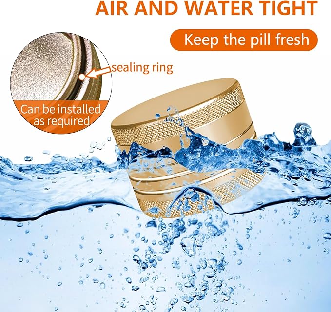 Small Pill Box, Portable Daily Box, Aluminium Alloy Round Container - Image 6