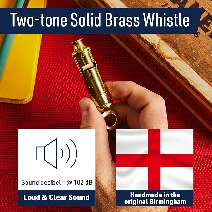 Brass Whistle with Keychain Ring - Image 2