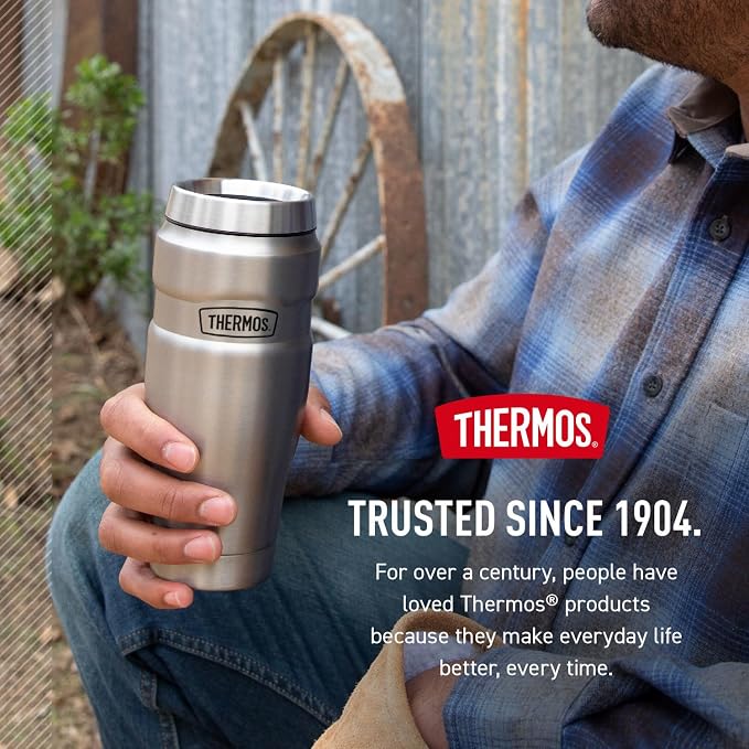 THERMOS Stainless King Vacuum-Insulated Travel Tumbler, 16 Ounce, Midnight Blue - Image 7
