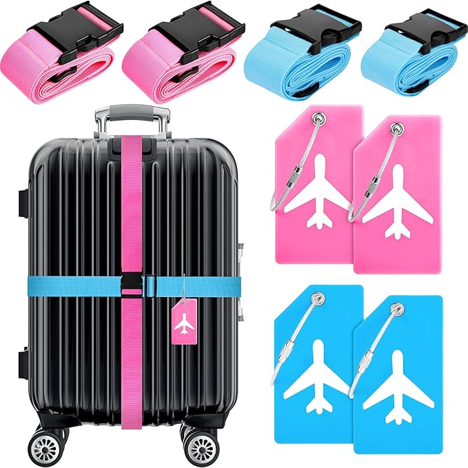 Weewooday 8 Pcs Luggage Straps Suitcase Tags Set by Weewooday
