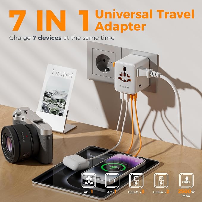TESSAN Universal Travel Adapter, International Power Adapter - Image 3