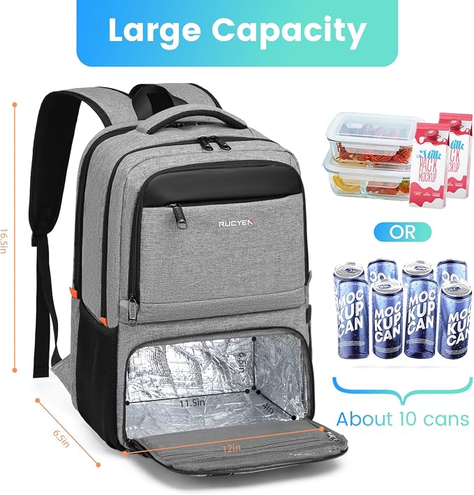 Lunch Backpack, Insulated Cooler Backpack Lunch Box - Image 3