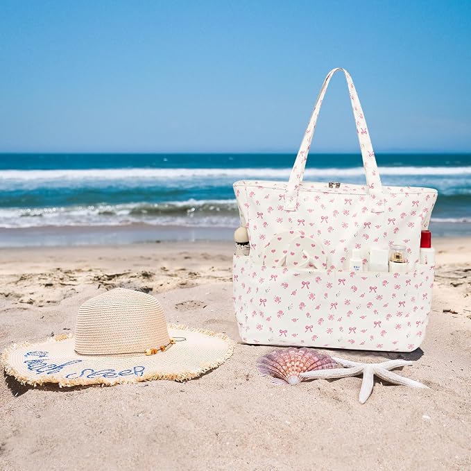 Beach Pool Bags Tote for Women Ladies Large Gym Tote Carry On Bag - Image 5