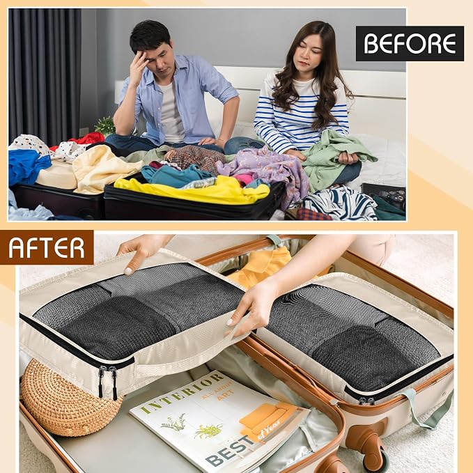 5 Pcs Packing Cubes for Suitcase Large Travel Cubes Carry on Luggage Organizer - Image 6