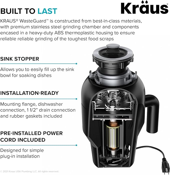 KRAUS Forteza™ 33” Dual Mount 60/40 Double Bowl Granite Kitchen Sink in Black - Image 10