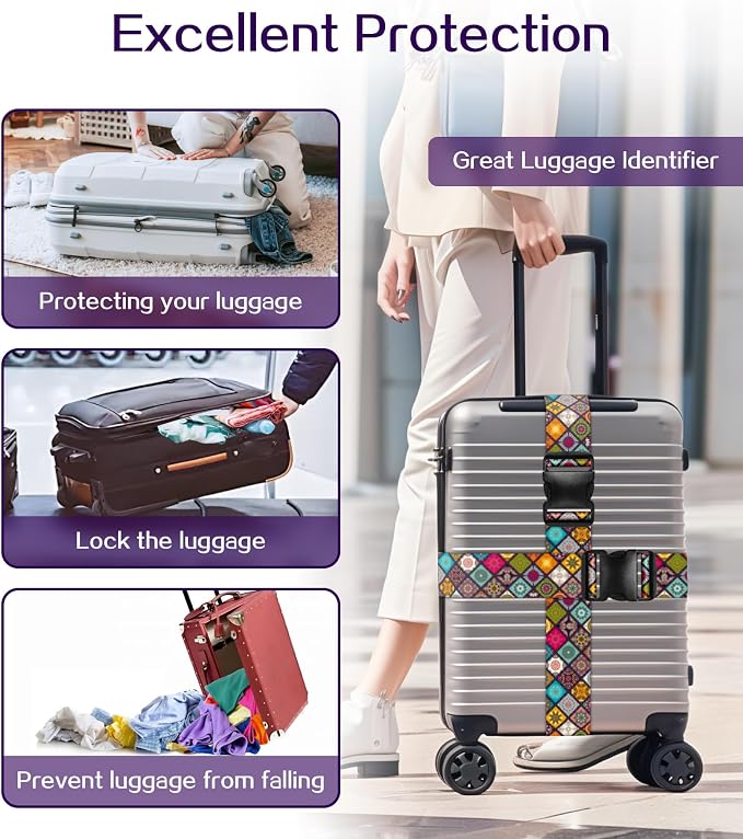 Luggage Straps for Suitcases Travel Belt Luggage Band Heavy Duty Traveling - Image 4