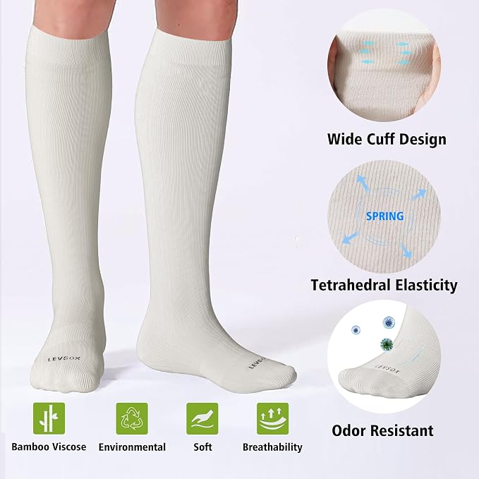 LEVSOX Compression Socks for Pregnant Women 20-30 mmHg Knee High Cute Funny - Image 3