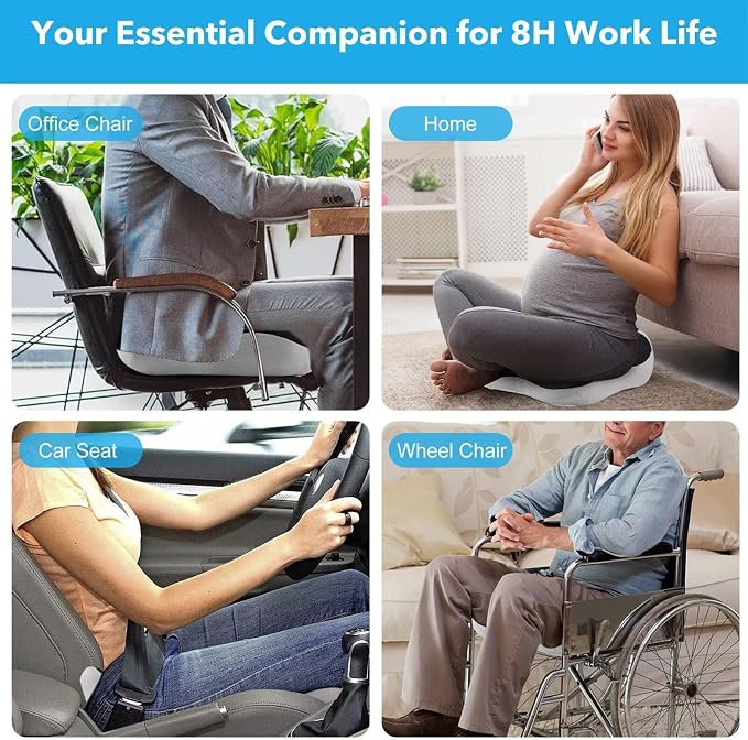 Seat Cushion, Office Chair Memory Cushion, Ergonomic Design, Relieve Sciatica - Image 9