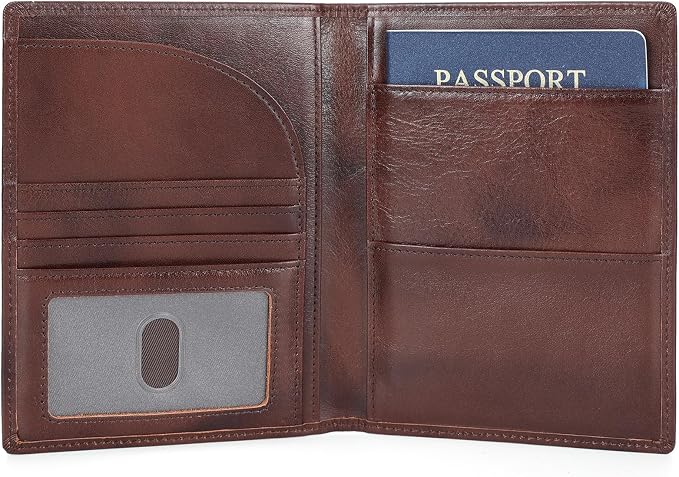 Polare Full Grain Leather Passport Holder RFID Blocking Travel Bifold Wallet by polareoriginal