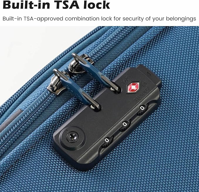 Coolife Luggage 4 Piece Set Suitcase TSA Lock Spinner Softshell lightweight - Image 2