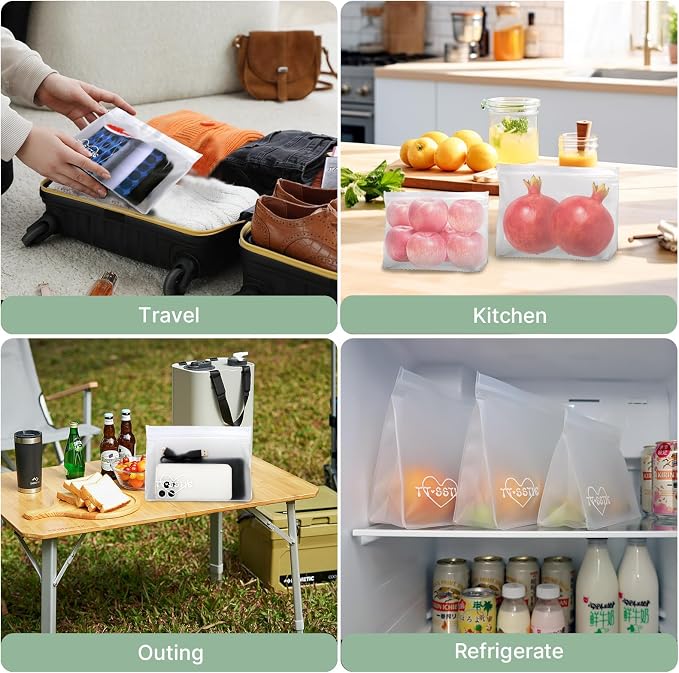8 Pack Clear Toiletry bags, TSA Approved Quart Size Zipper Bags, PEVA Material - Image 4