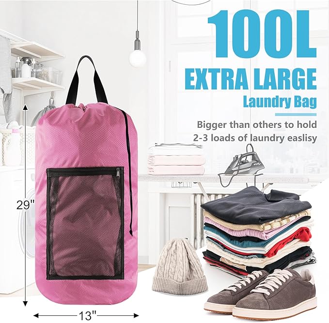 Laundry Bag Backpack, Olosar 2PCS Extra Large Travel Laundry Bag - Image 4